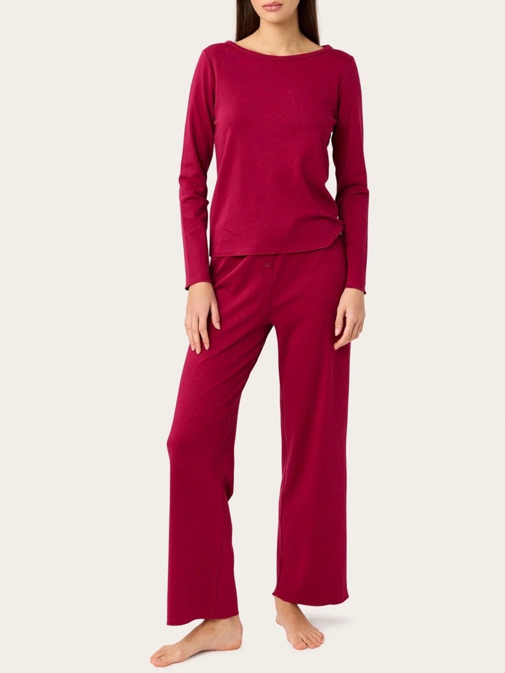 Cozy land Morgan Lane Ellie PJ set in cranberry